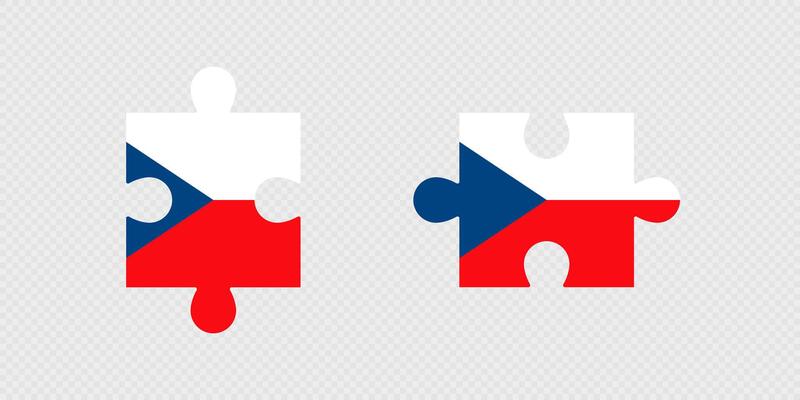 Puzzle Pieces with Czech Republic Flag.
