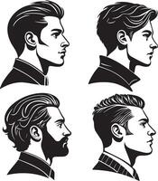 Icon Set of Abstract Male Faces vector