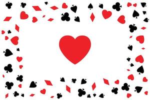 Poker concept frame with ace of hearts in the center vector