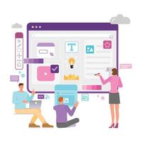 Teamwork in digital design vector