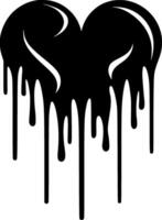 Premium Quality Dripping Heart Icon - Black and White Design - Perfect for T-Shirts and Mugs vector