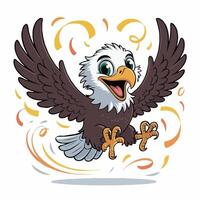 eagle illustration design character posing happy vector