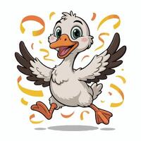 duck design character posing happy illustration vector