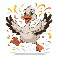 duck design illustration character happy vector