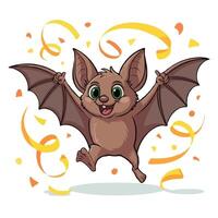 bat illustration character happy design vector