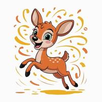 mouse deer illustration design character happy vector