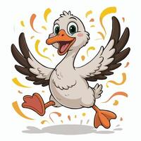 duck design character design posing happy vector