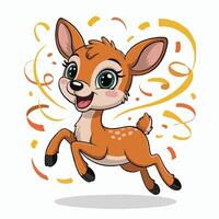 mouse deer character design happy illustration vector