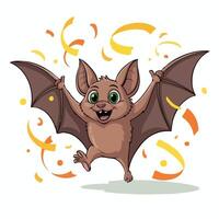 bat illustration character design posing happy vector
