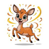 mouse deer illustration design character posing happy vector
