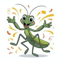 mantis illustration character design happy posing vector