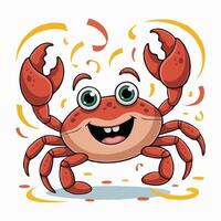 crab illustration design character posing happy vector