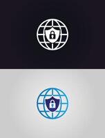 Global security icon vector