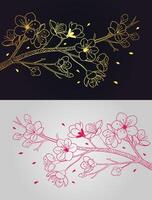 Cherry blossom branch illustration vector