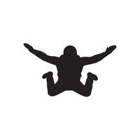 skydiver silhouette person in free fall extreme sport adventure and skydiving thrill concept on white background vector