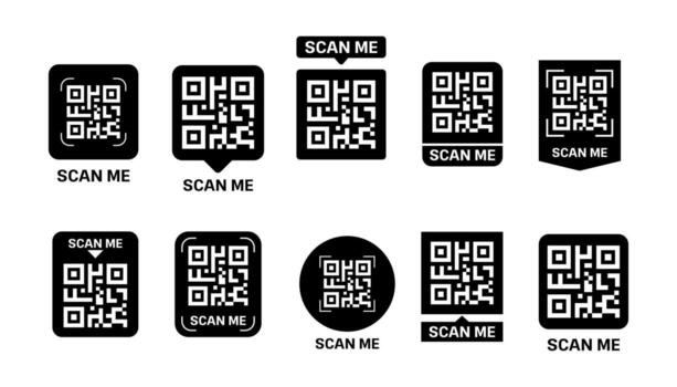 Scan qr code. QR code scan me icon design. Scan me frame. QR code for mobile app, payment and identification. vector