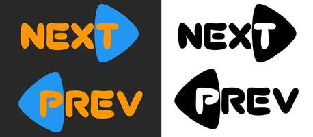 Next and Prev Navigation Buttons with Arrows vector