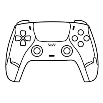Modern Game Controller Outline Icon vector