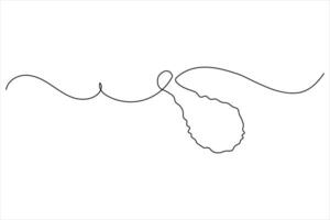 Fried chicken icon in continuous line minimalist art vector