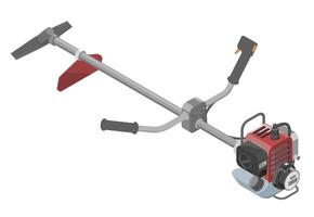 Powerful string trimmer for landscaping vector