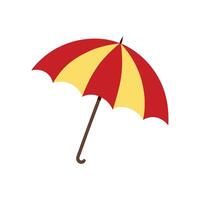 Umbrella Drawing with Curved Handle in Flat Style vector