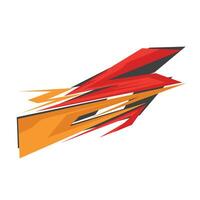 Dynamic race car livery design featuring bold lightning-style graphics in orange, red, yellow, black vector