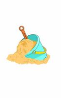 Bucket with sand and a scoop vector