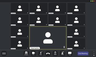 Group discussion taking place in a virtual setting online. vector