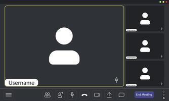 conference user interface, conference calls window overlay.,. vector
