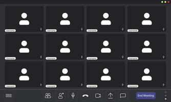 The app has several icons on the screen vector