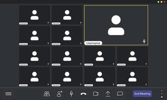 User interface, conference calls window overlay. vector