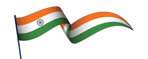 Waving Indian Flag Banner vector