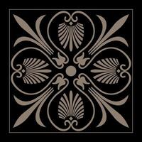 Golden classic Greek square pattern. Rectangle of Ancient Greece, Roman Empire. Byzantine painting of walls, floors, ceilings. Ornamental pattern in art nouveau style for European palaces, laser vector