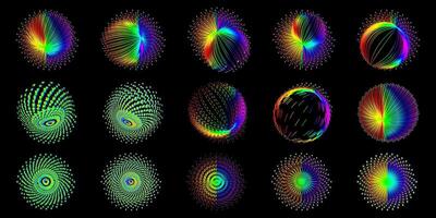 Color Symmetry Abstract Spherical Line Art vector