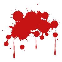 Realistic Red Blood Splash with Dripping Details on White vector