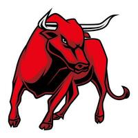 Angry Red Bull Mascot in Dynamic Cartoon Style vector