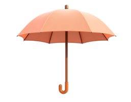 Orange 3D rendered umbrella isolated on a transparent background png