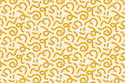 Yellow doodle pattern with curved lines and playful shapes. Hand-drawn abstract background for branding and surface design vector