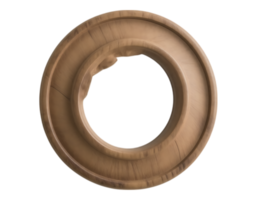 Wooden Ring Frame with a Hole and Textured Surface png