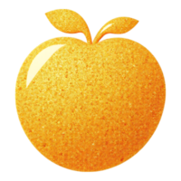 Golden Textured Apple with Leaves png
