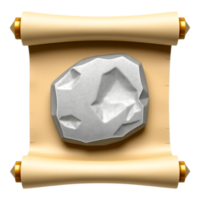 Stone on a parchment scroll png