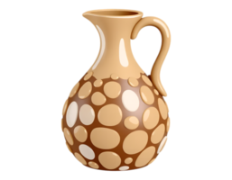 Decorative Ceramic Pitcher with Oval Embossed Pattern png
