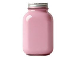 Pink beverage in a jar with silver lid png