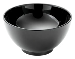 Glossy Black Bowl on Transparent Background png