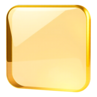 Glossy Golden Button Icon with Rounded Corners png