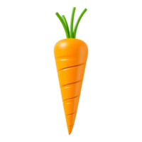 3D Rendered Carrot with Green Stalks on Transparent Background png