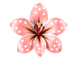 Pink Polka Dot Flower with Transparent Background png