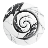 Marble Spiral Sculpture with White and Gray Veins png