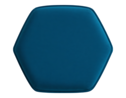 Hexagonal Seat Cushion in Teal TopDown View png