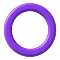 Glossy 3D Purple Ring Rendered on Transparent Background png